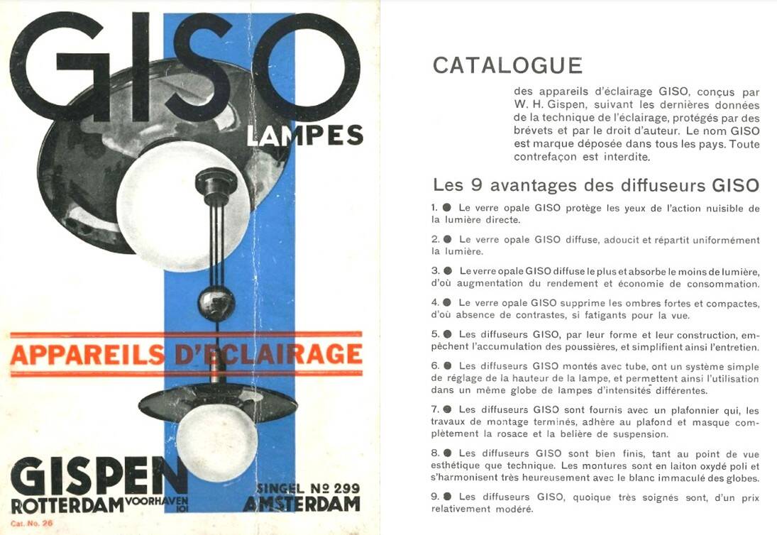 1930s Art Deco wall light by Gispen; Giso no. 4006