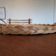 Vintage round rattan/wicker tray