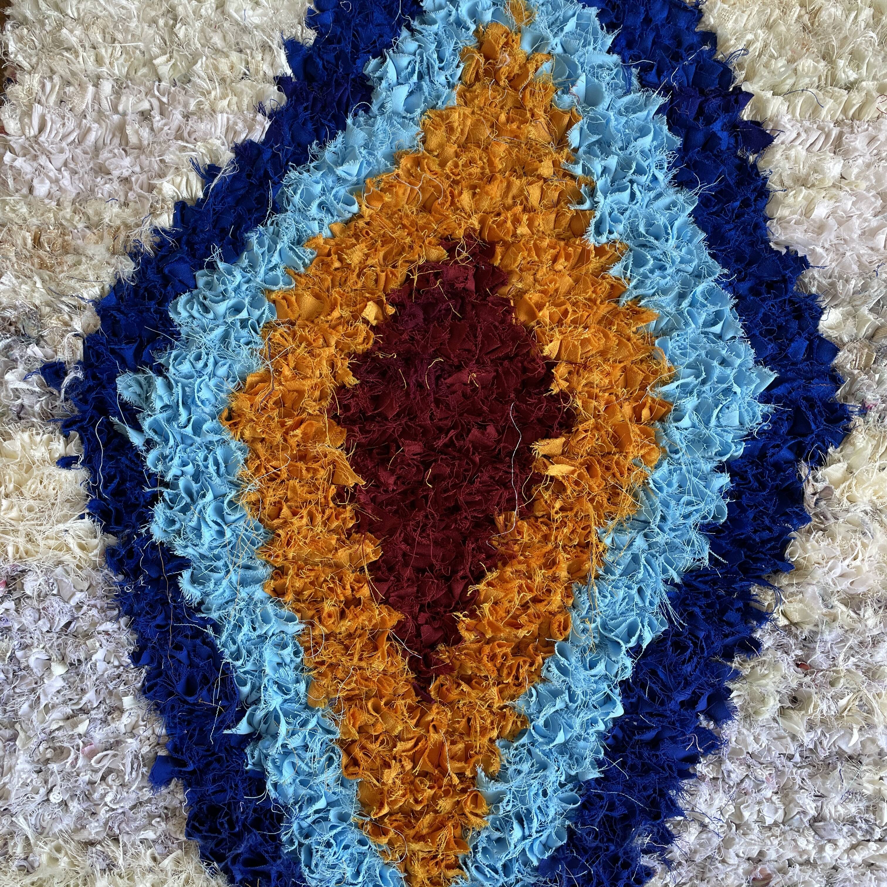 Berber carpet - Boucherouite - 48x97cm