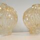 Pair of vintage globes for lighting - amber glass