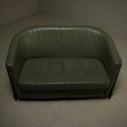 Postmodern leather club sofa by Touche 1980s