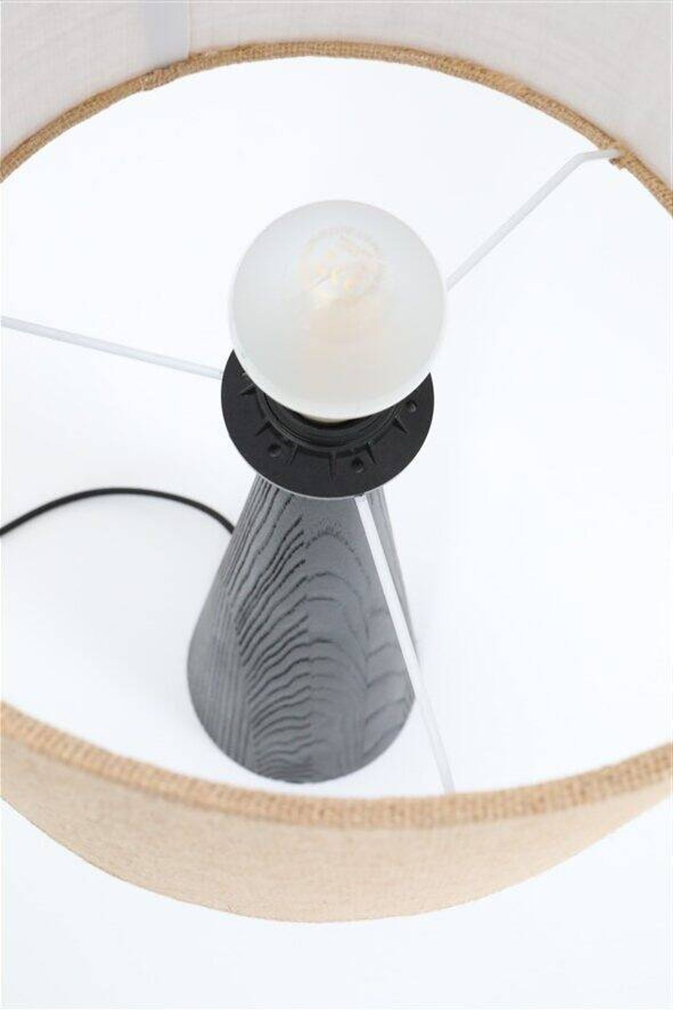 Rare black Theodor Skjøde Knudsen table lamp / Skjern / Mid-century Danish modern design / 1960s / 1970s