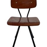 Vintage industrial children's chair, school chair, Dutch design