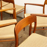 Set de 8 chaises de salle à manger en teck du milieu du siècle par Niels O Møller pour JL Moller Danemark