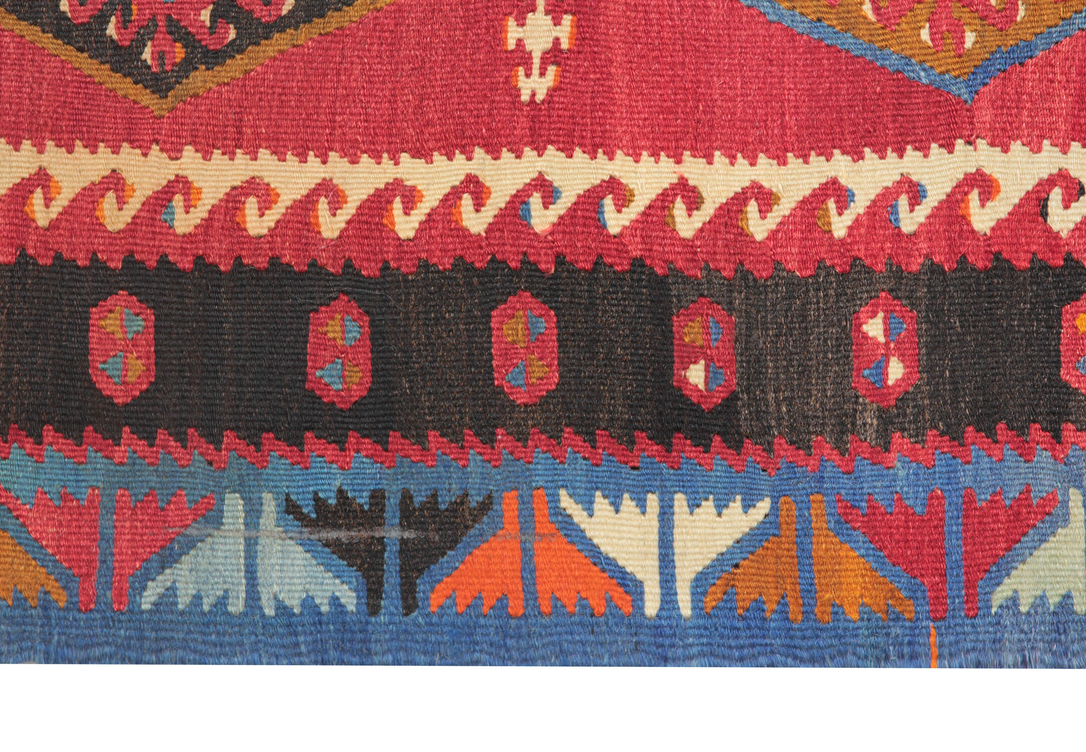 Vintage anatolian kilim rug handmade turkish wool rug- 75x130cm