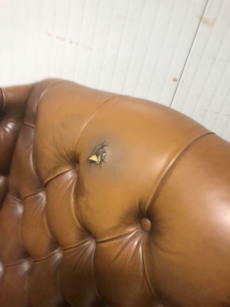 Chesterfield vintage king leather armchair single-seater / seating