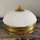 Art deco wall lamp or ceiling lamp in brass and white opaline