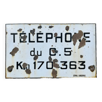 Plaque émaillée Téléphone