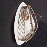 1950s ceiling light in metal and plexiglass