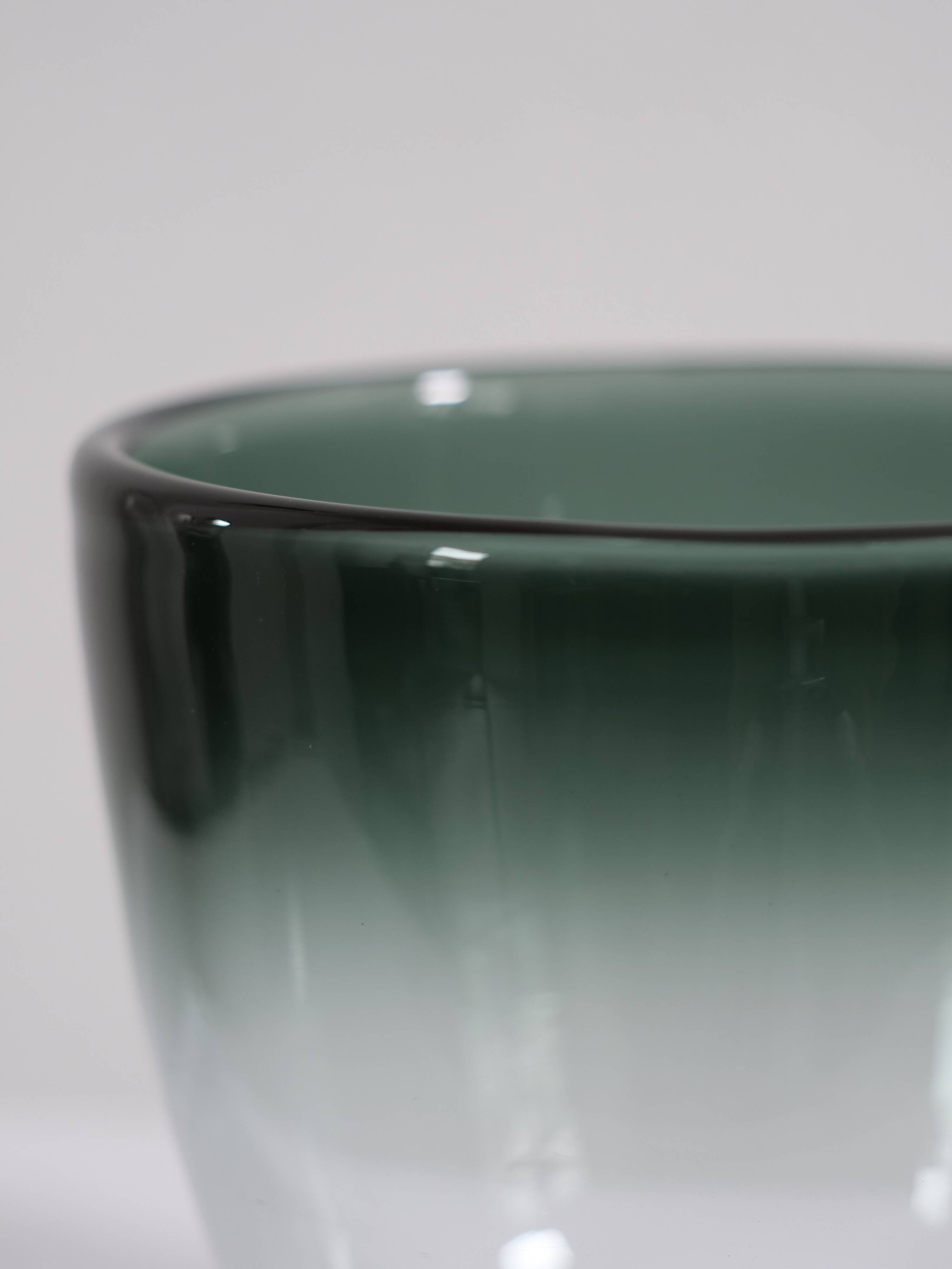 Scandinavian glass vase by Jo Johansfors signed Bengt Orup circa 1960
