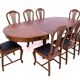 Large extendable table with eight chairs, late 19th century, France. After renovation.