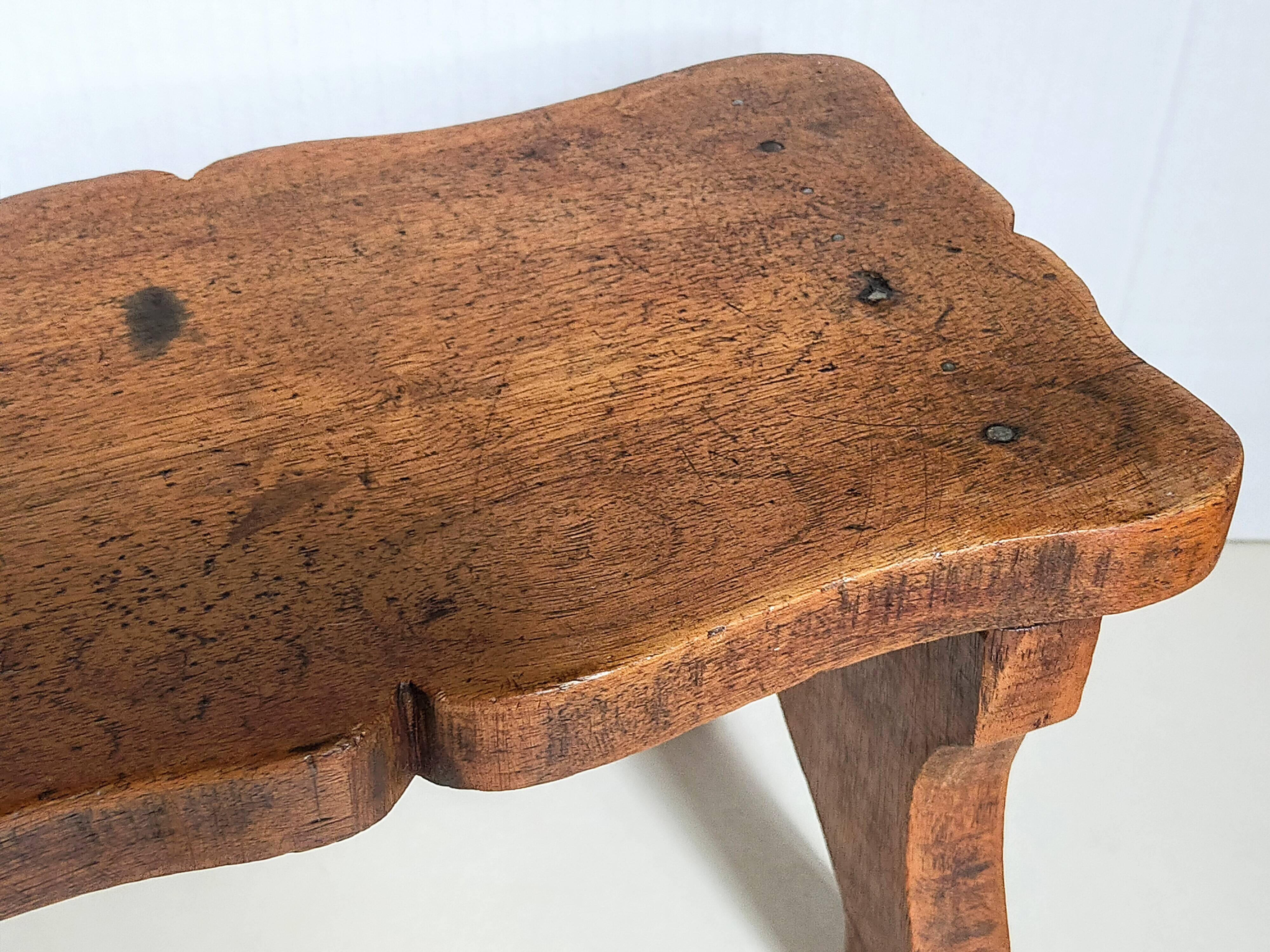 Old solid wood footrest stool