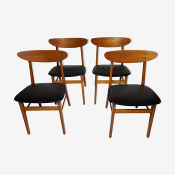 Série de 4 chaises danoises en teck modèle "farstrup" 210 années 60