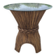 Sheaf of wheat bamboo dining table glass top McGuire 1970s