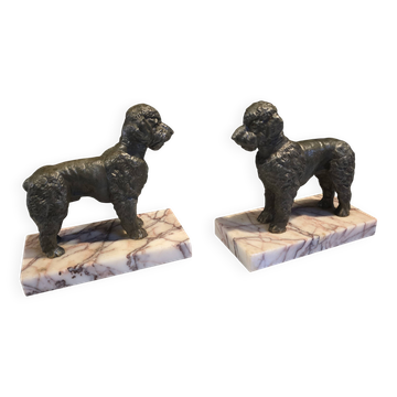 Pair of poodle bookends