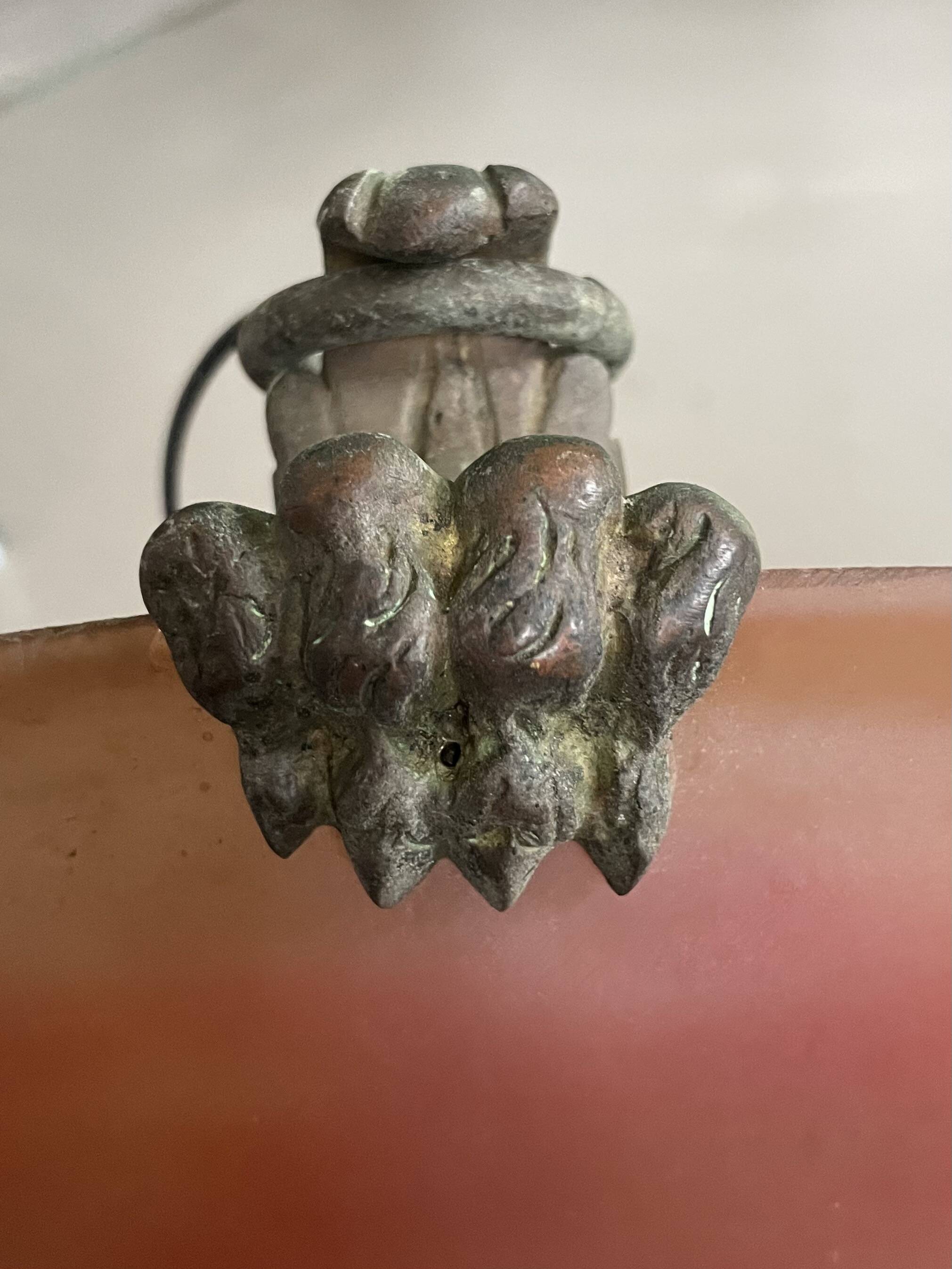 Art Deco pendant light in marbled glass