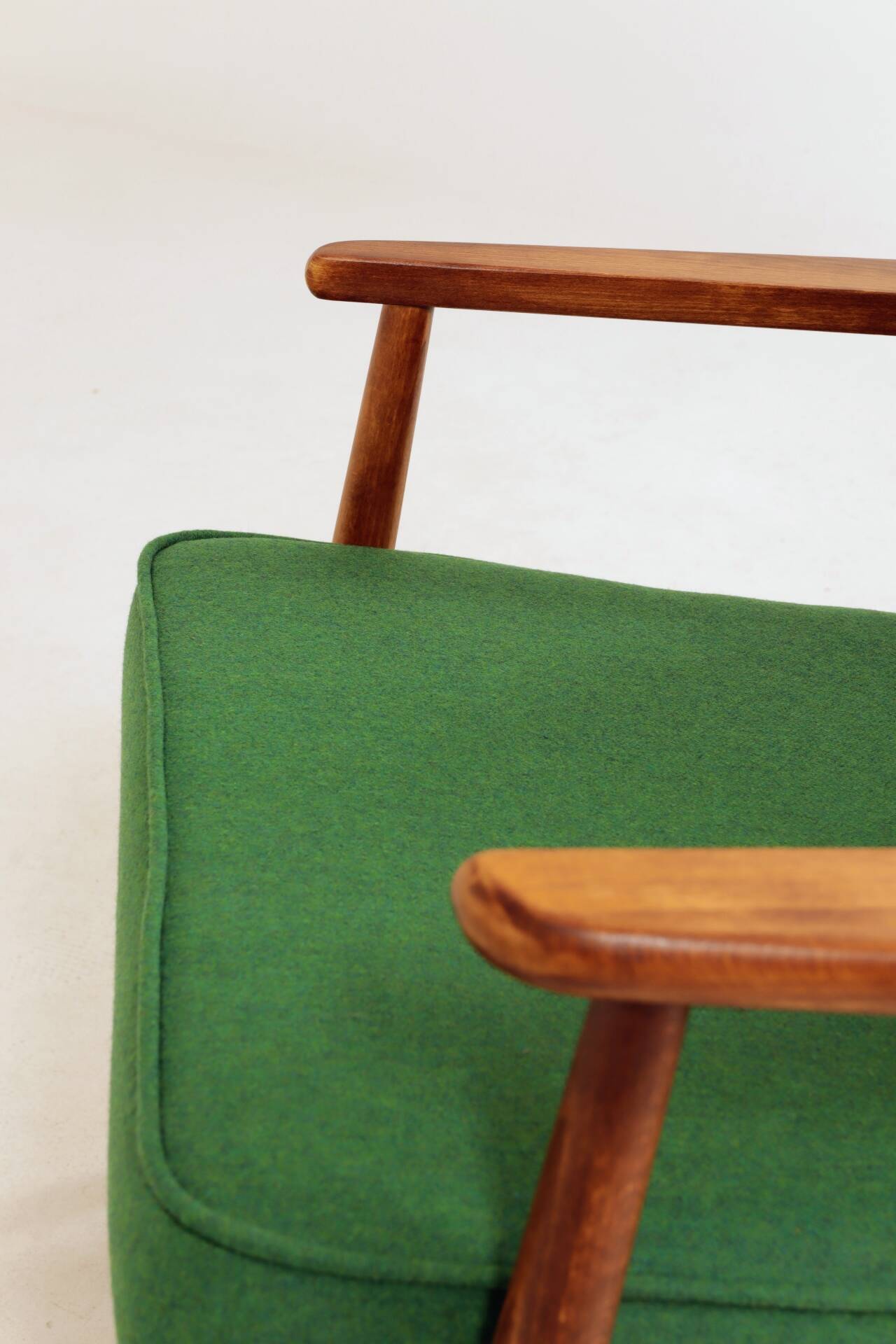 Mid Century Lounge Chair Vintage Moss Wool, Poland 1960