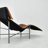 Chaise longue vintage en cuir cognac par Tord Bjorklund Suède, 1970
