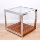 A vintage mid-century glass and rosewood side table by Merrow Associates