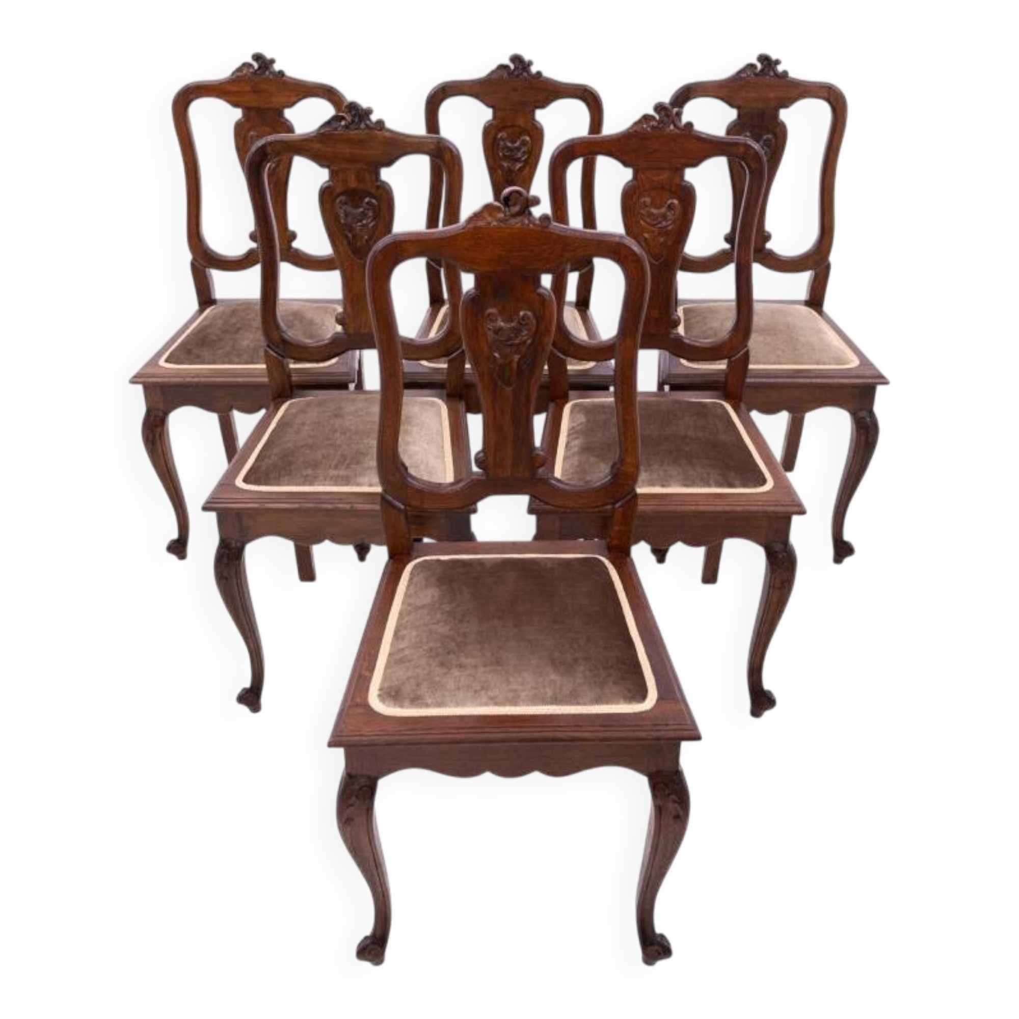 Set of six antique chairs from around 1900, France. After renovation.