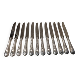 12 silver-plated dessert knives by Christofle Marly, 19.7cm
