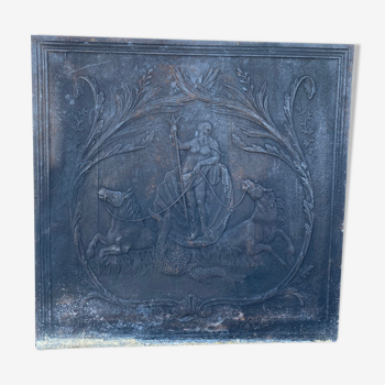 Old fireplace plate poseidon