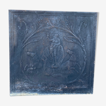 Plaque de cheminée ancienne poseidon