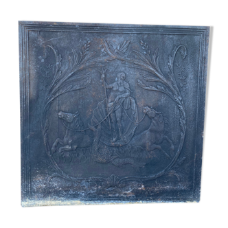 Old fireplace plate poseidon