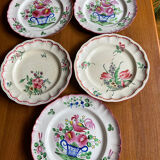 Set of 5 earthenware plates from Luneville
