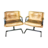 Pair of armchairs Raphael Raffel, skai and aluminum