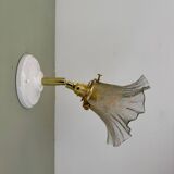 Vintage tulip wall light in iridescent glass