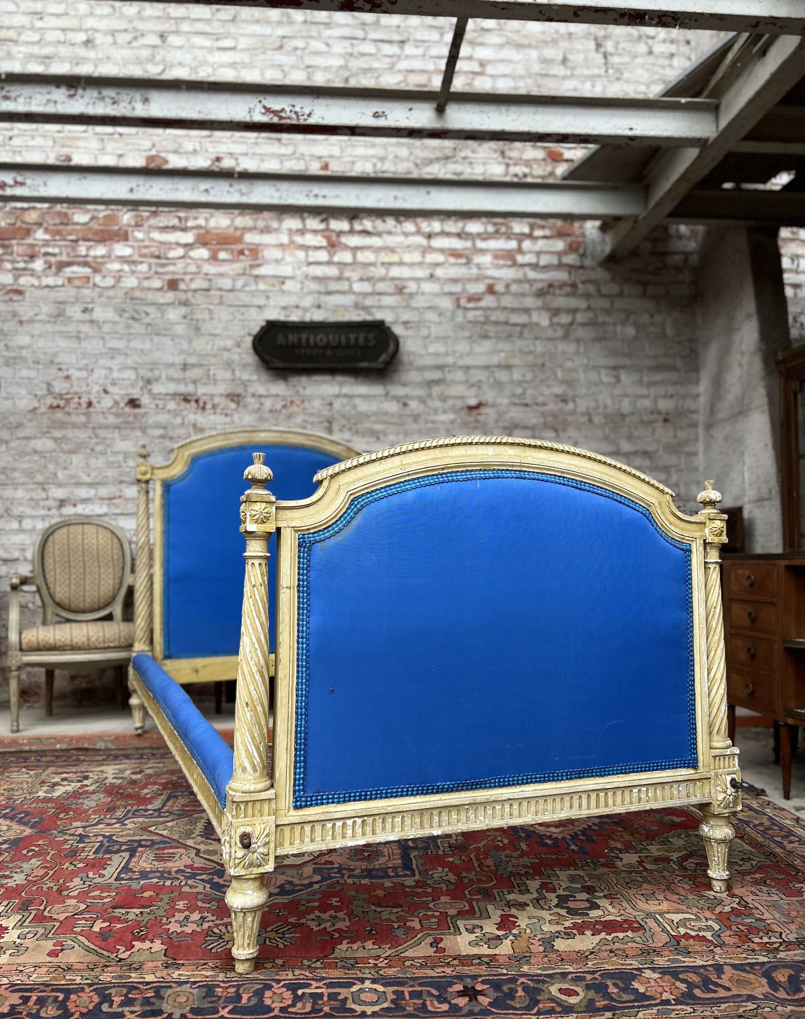 Pair of lacquered wooden beds Louis XVI XIXth