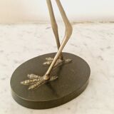 Vintage brass heron statue.