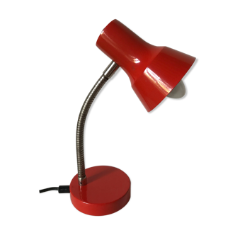 Red articulated office lamp