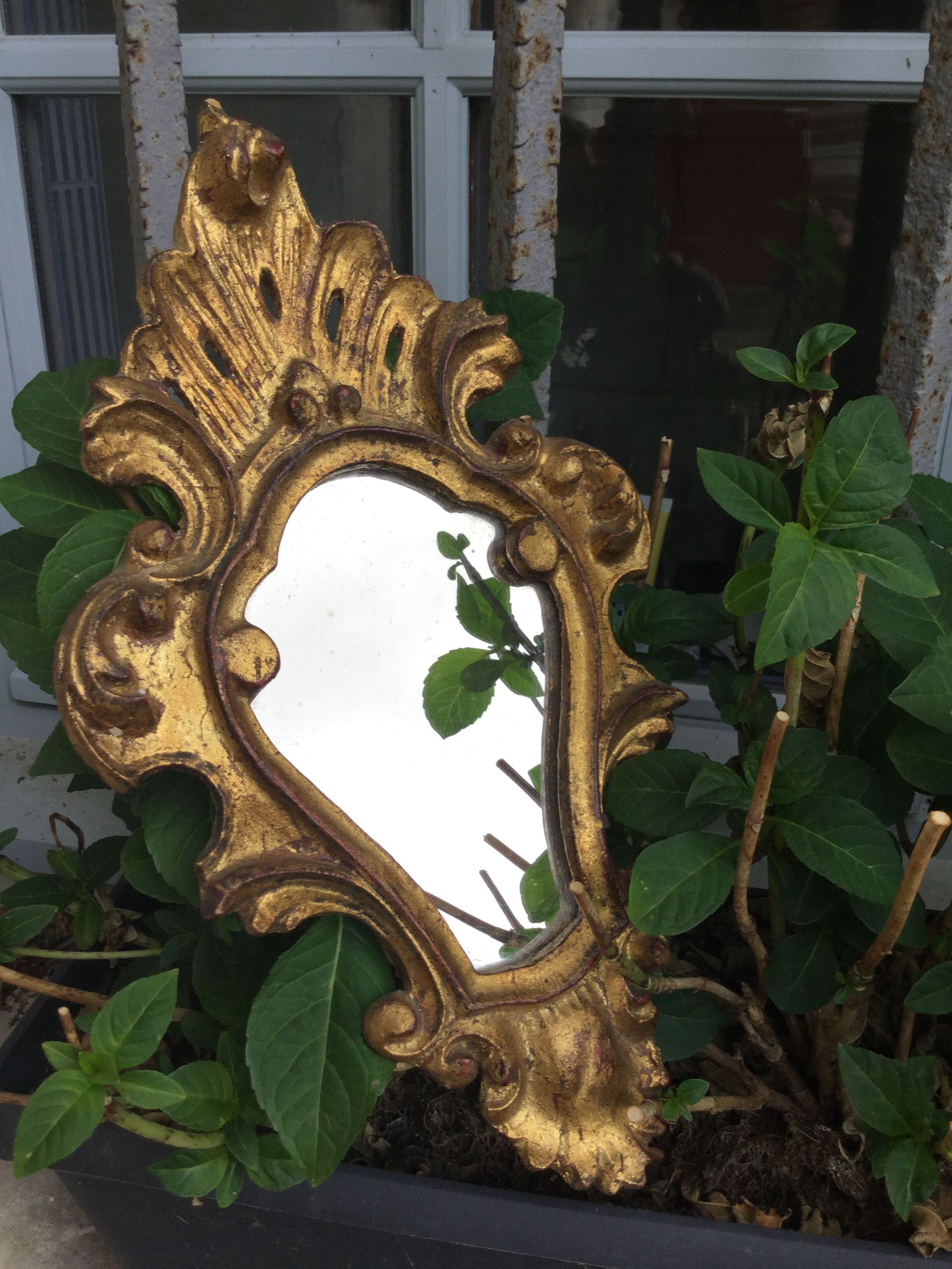 Small mirror style Louis XV gilded 21x32cm