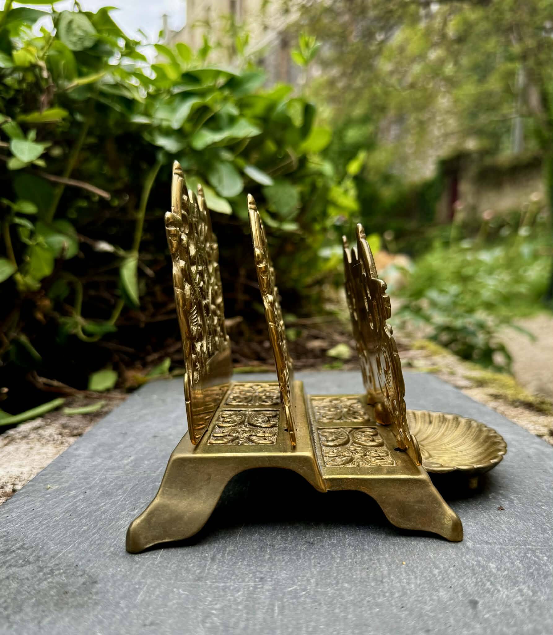Brass magazine and letter holder in Louis XV baroque style.