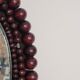 Miroir vintage bohème en perles de bois
