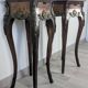 Pair of Louis XV bedside tables with marquetry and gilded bronzes