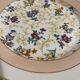 Dessert service, cake service, flowers and gilding, 6 plates and a vintage pie dish.