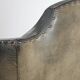 Antique black English cow leather wingback armchair from the 19th century