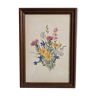 Old framed floral poster