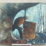 Huile, acrylique? composition sur toile , signée Christian Amel 73