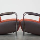 Set of 2 Leolux design armchairs model Scylla with extra back pillow