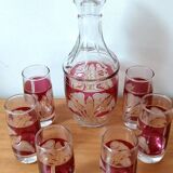 Liqueur carafe and its 6 glasses Italy