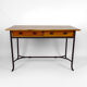 Bureau moderniste en merisier et fer forgé, circa 1980