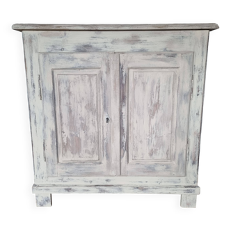 1920s low cabinet in white patinated pine