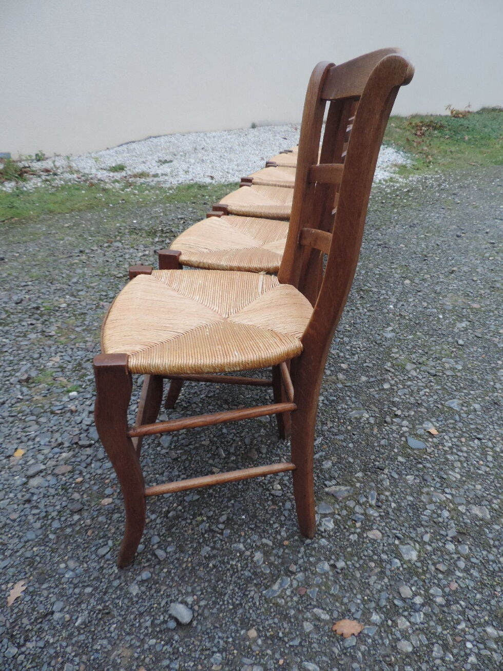 Set of six 1970 oak chairs