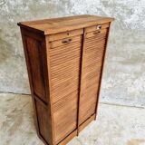 Antique roller shutter cabinet Paris oak wall cupboard