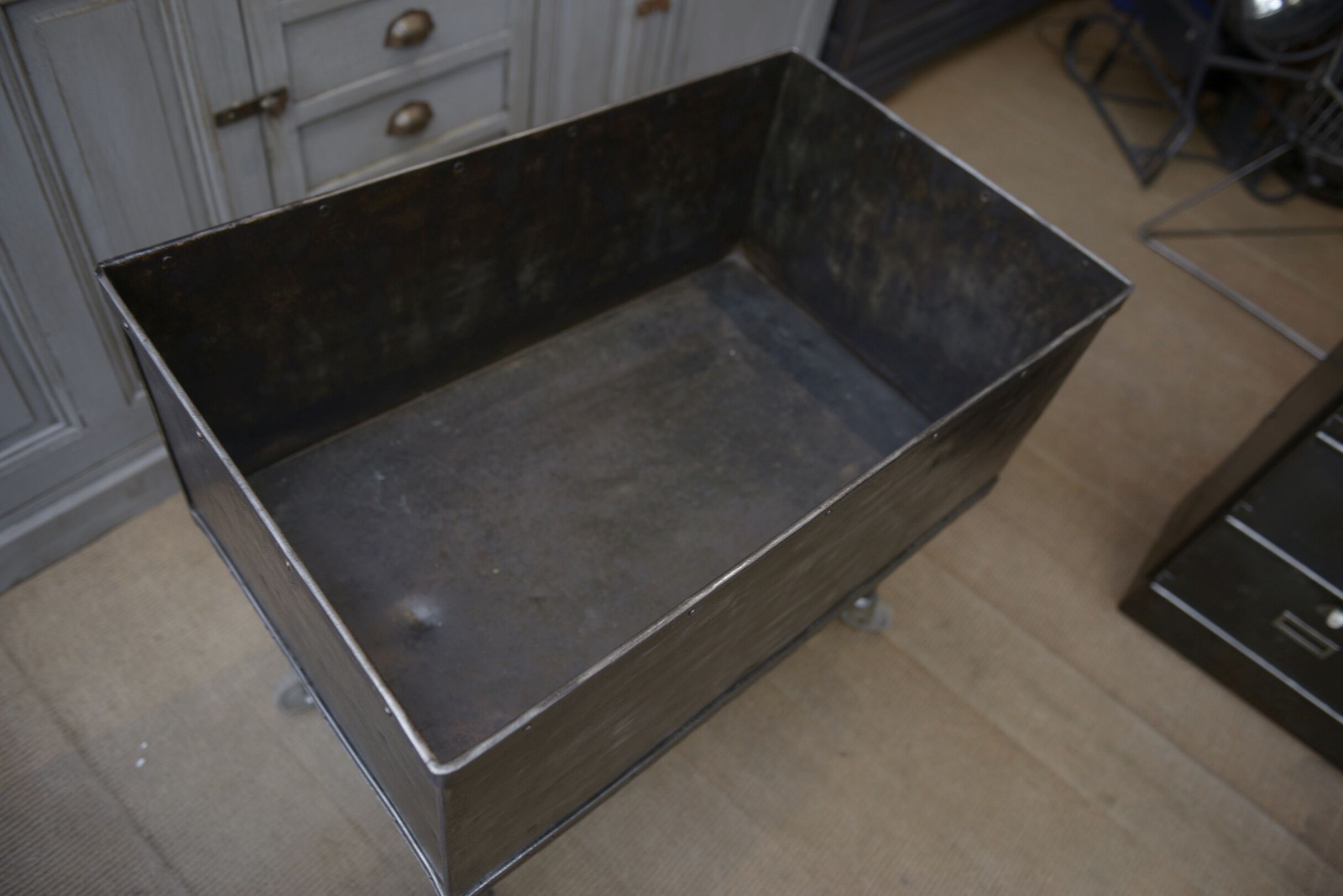 Factory trolley in polished metal 1950