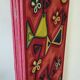 Screen decorated with wool threads, "Huichol" art, Sofia Ribeira, 120 cm